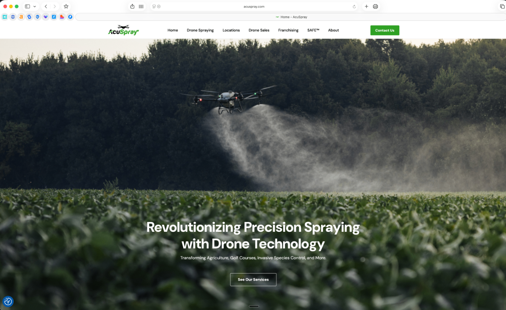 acuspray website screenshot