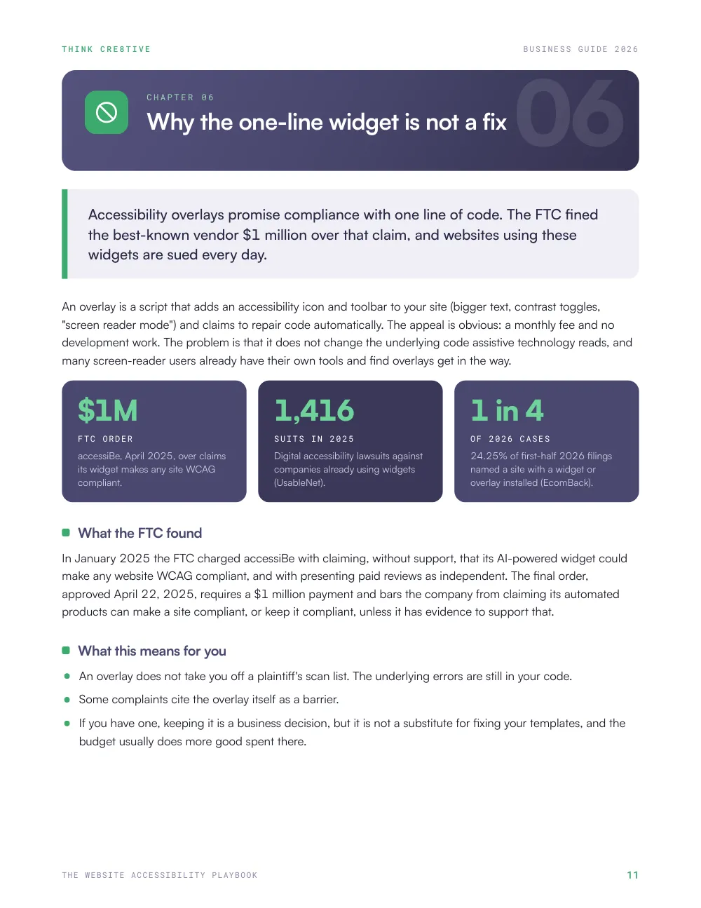 Preview page: Why the one-line widget is not a fix