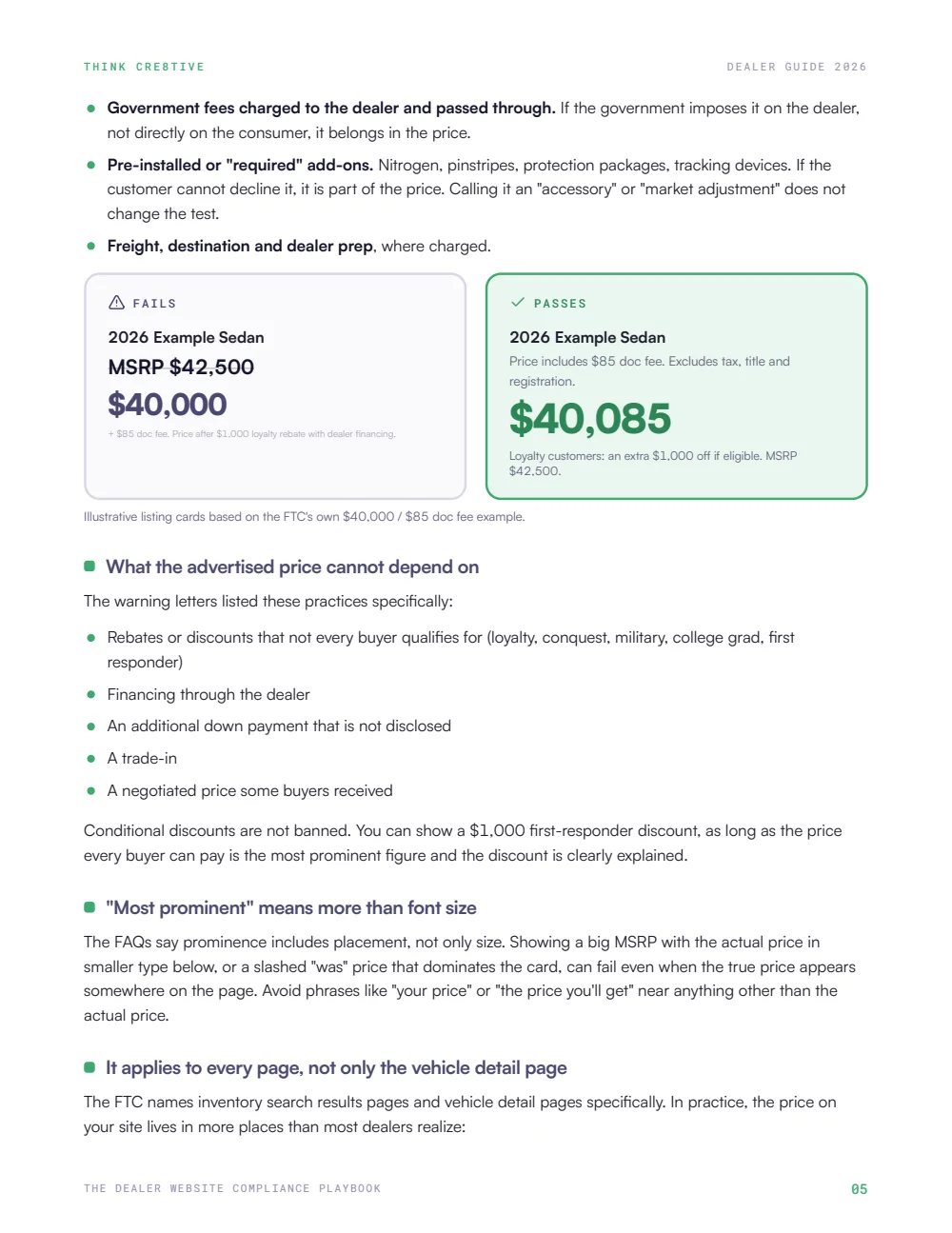 Advertised price: what passes and what fails