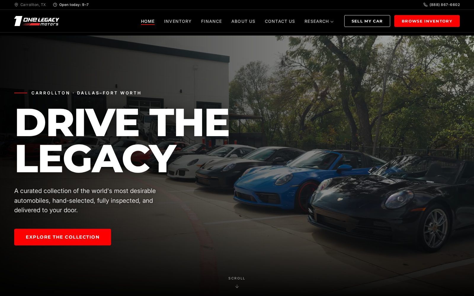 One Legacy Motors website